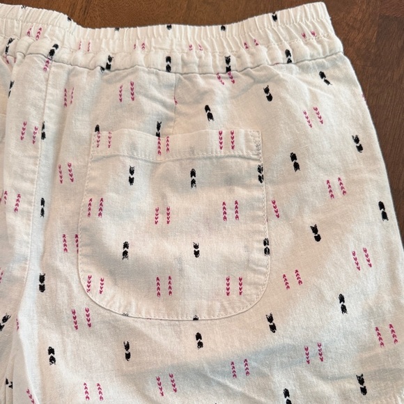 Loft White Patterned Drawstring Shorts - Picture 6 of 8